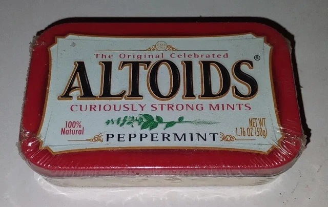 Vintage ALTOIDS Tin The Original Celebrated Curiously Strong Peppermints SEALED