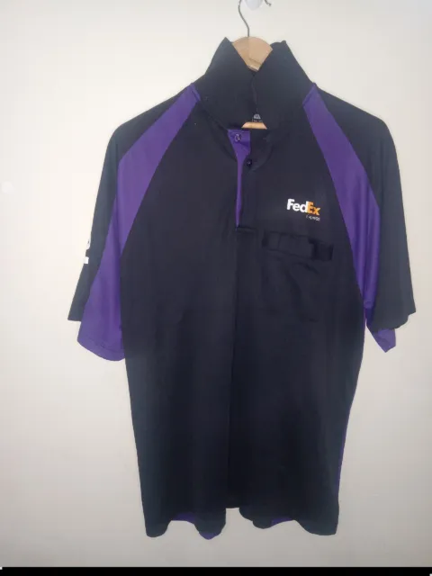 Fedex Express Shirt Uniform S/S Polo Stan Herman Men’s Sz Lrg Purple