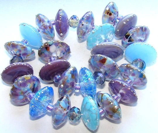Sistersbeads-Handmade Lampwork beads "Ultra Violet"