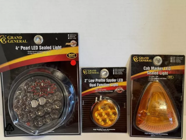 Grand General LED- Lot if 3- 1)78276 Red, 1)76625 Amber & 1)82260 Amber.