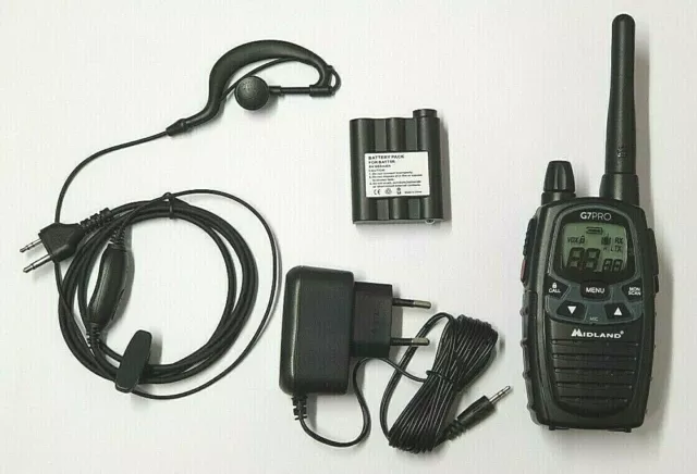 Walkie Talkie Midland G7 PRO 3W 20 Km With Charger, Headset And Battery New
