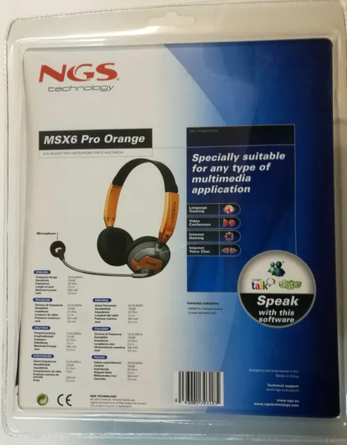 NGS MSX6Pro Auriculares / Micrófono Naranja 3