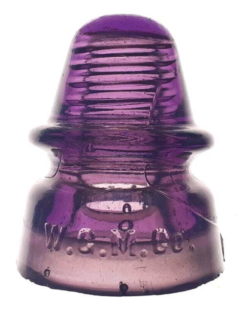 CD 162 Purple W.G.M.Co. Antique Glass Telegraph Insulator SIGNAL L55