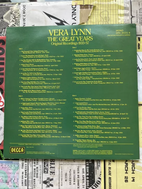 Vera Lynn - The Great Years - Original Decca Double Lp - Record Album 2
