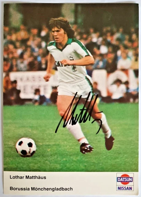 LOTHAR MATTHÄUS BORUSSIA MÖNCHENGLADBACH handsignierte Autogrammkarte ...