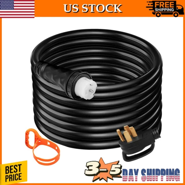 10Ft 50Amp Generator Extension Cord STW 6/3+8/1 Power Cord Twist Lock Connectors