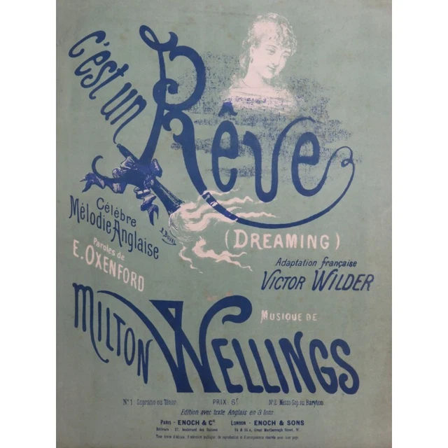 WELLINGS Milton C'est un rêve Chant Piano ca1885