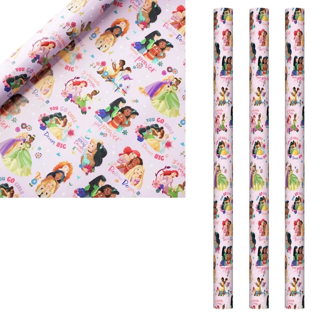 Papier Cadeau Dinosaure - 3 Rouleaux 43x305cm - Motifs Joyeux Anniversaire - Lignes De Coupe Au Dos
