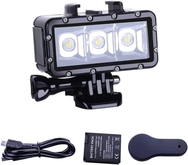 Suptig - Luce subacquea ad alta potenza, dimmerabile, impermeabile, per GoPro He