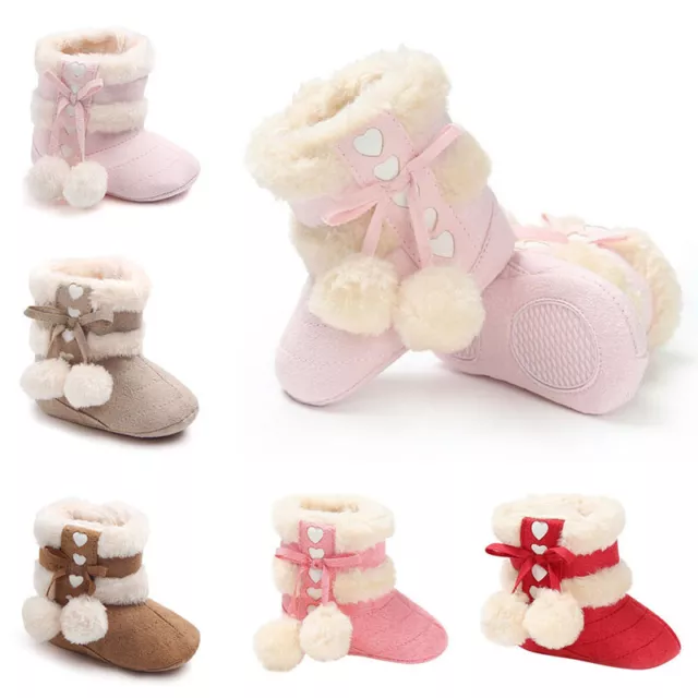 Boots Girls Newborn Soft Sole Boots Winter Kids Snow Warm 0-18M Crib Shoes Baby