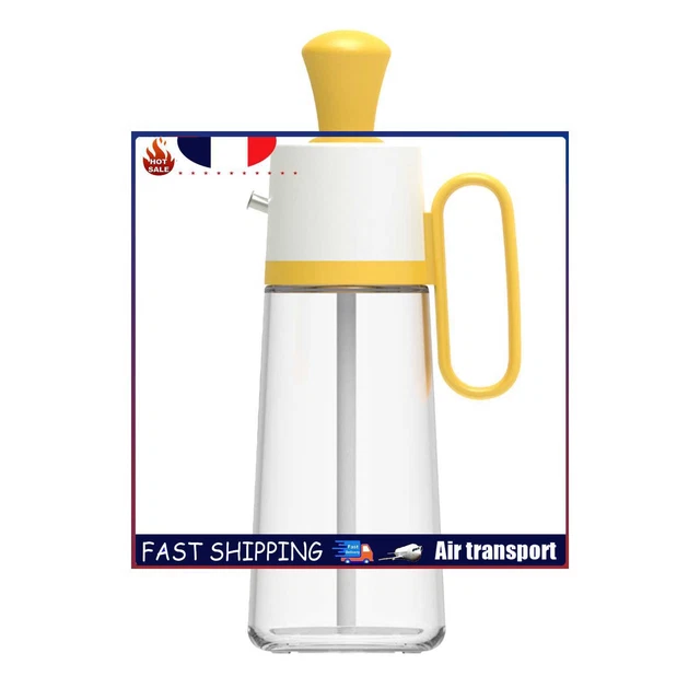Oil Dispenser Bottle with Brush 2 in 1 Olive Oil Pot for Kitchen (Yellow)