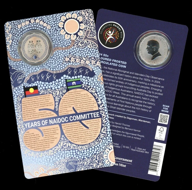 UNC 2024 AUSTRALIA NAIDOC 50TH ANNIVERSARY 50 CENT COIN ON CARD (preorder) 42.41 PicClick CA