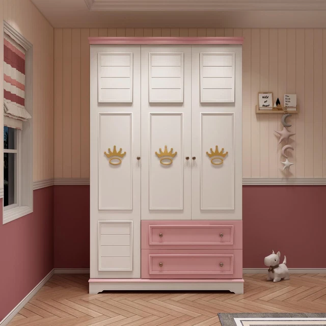 ARMOIRES ARMOIRE DESIGN Penderie Bois Chambre D'Enfants Rose Meuble