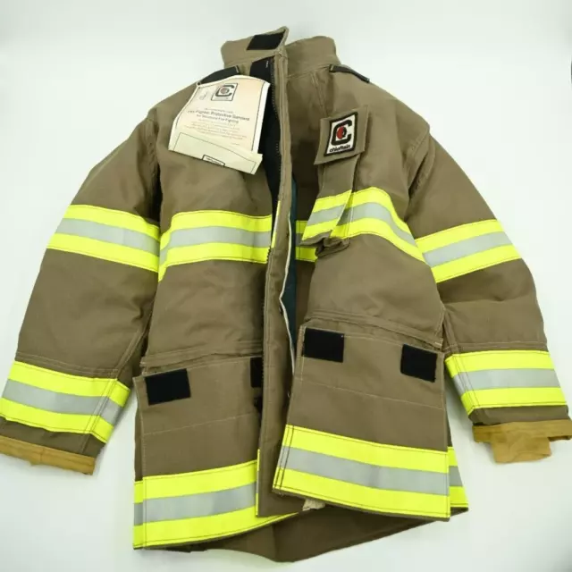 FIRE-DEX CHIEFTAIN 32X Firefighter Bunker Khaki Nomex® Coat Medium 32X6J868-M