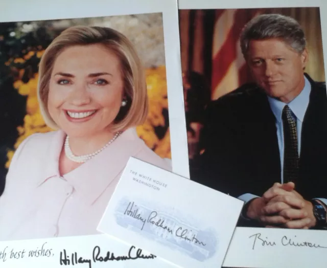 Bill Clinton & Hilary Clinton,Preprinted Best Wishes Photos With Preprinted Card