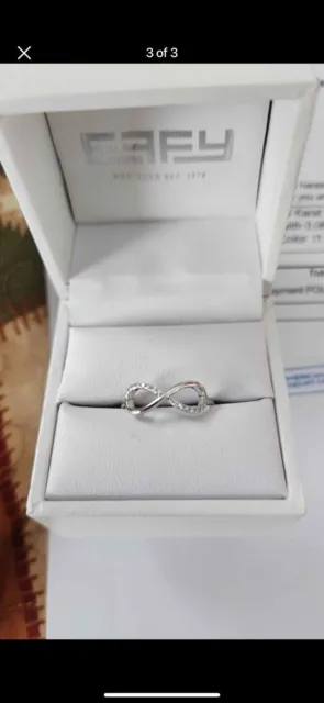 Effy Novelty 14K White Gold Diamond Infinity Ring, 0.06 TCW