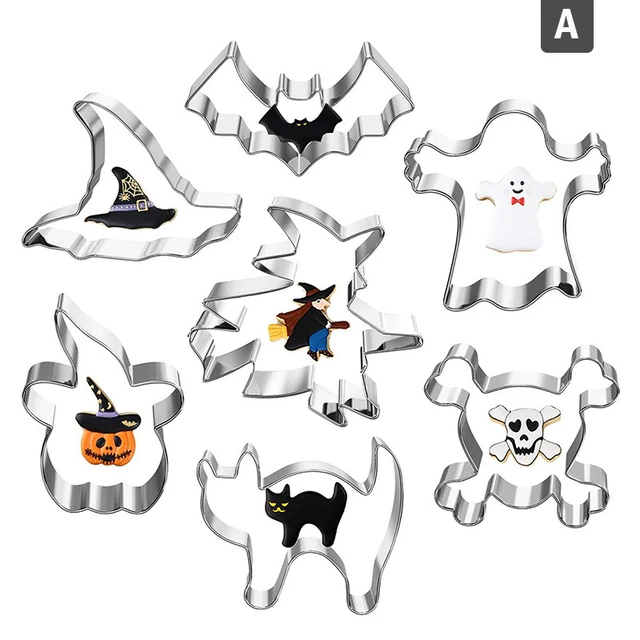 2021 New 7 Pieces Halloween Style Cookie Cutters Cookie Moulds Metal Cutter Pe