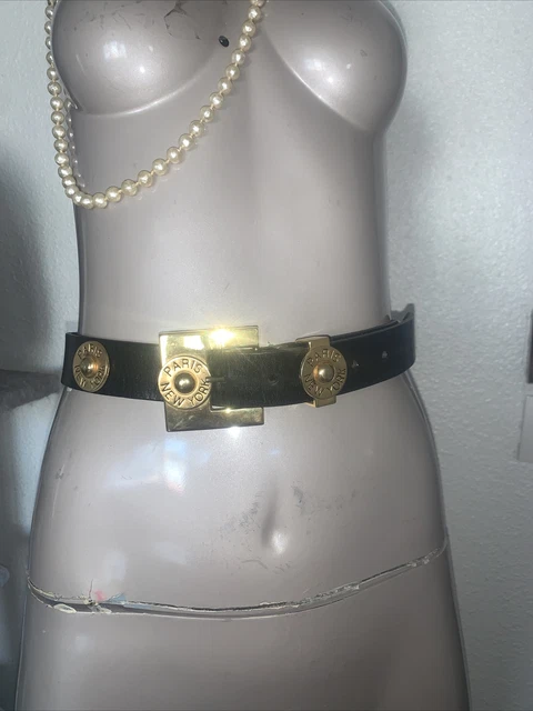 Ceinture Bijou Vintage Signée Franck Herval - Perles Murano Et écus, Longueur 96 Cm