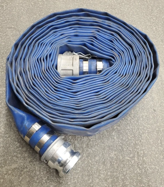 2" X 50' Lightweight Discharge Hose Tube Blue Lay Flat Pvc