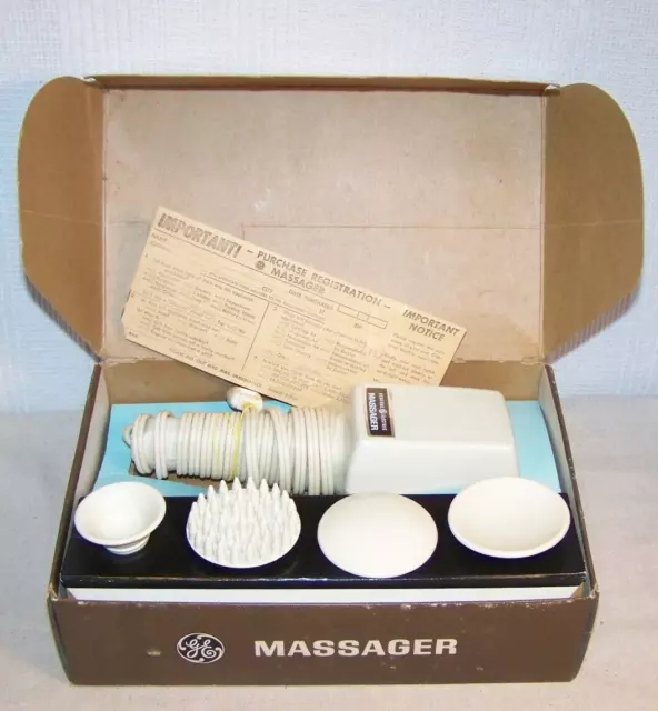Masajeador personal vintage GE General Electric MR-1 4 accesorios caja original