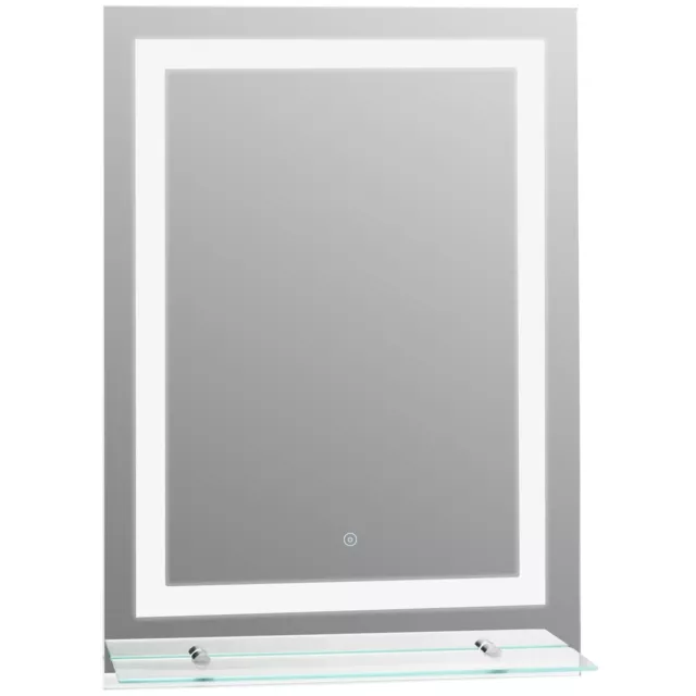 LED Badspiegel mit Beleuchtung Badezimmerspiegel Glas-Ablage 22W 70x50cm