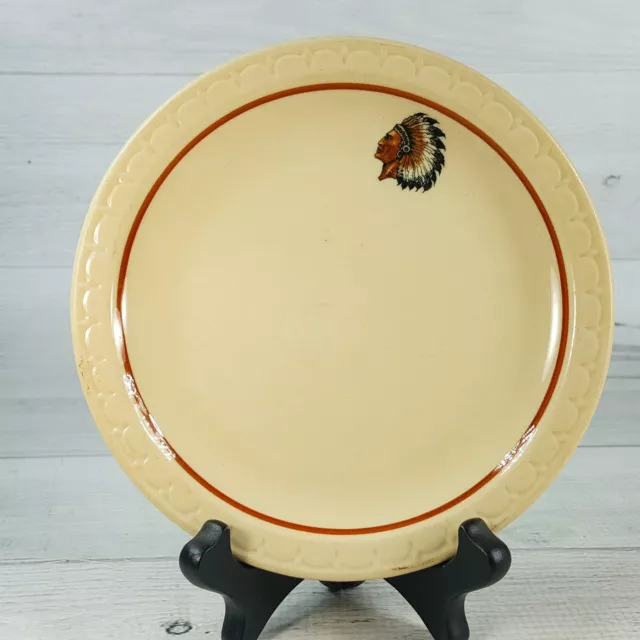 Vintage Syracuse Adobe Ware Econo-Rim Indian Chief Head 6.5" Plate