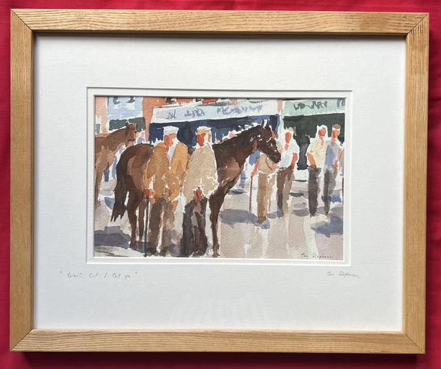 ORIGINAL IRISH ART Watercolour Painting Irish Horse Fair By Tom