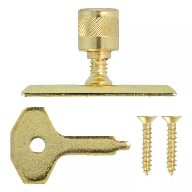 12 x BRASS WINDOW LOCKING STAY WITH KEYS/SCREWS Arm Security Fastener Lock Pack 2