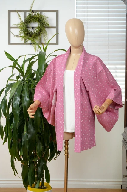 Dear Vanilla Japanese Silk Haori Jacket Women's Kimono Authentic Vintage Mint