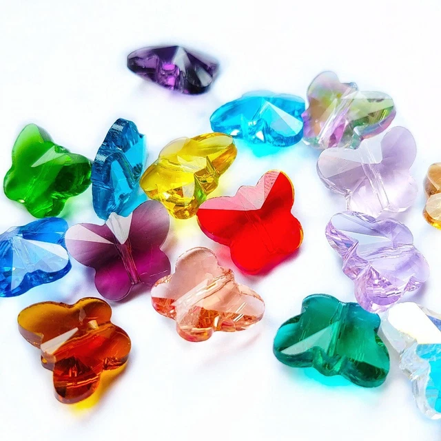 Verre Perles de cristal papillon  Boucle d'oreille Fabrication de bijoux