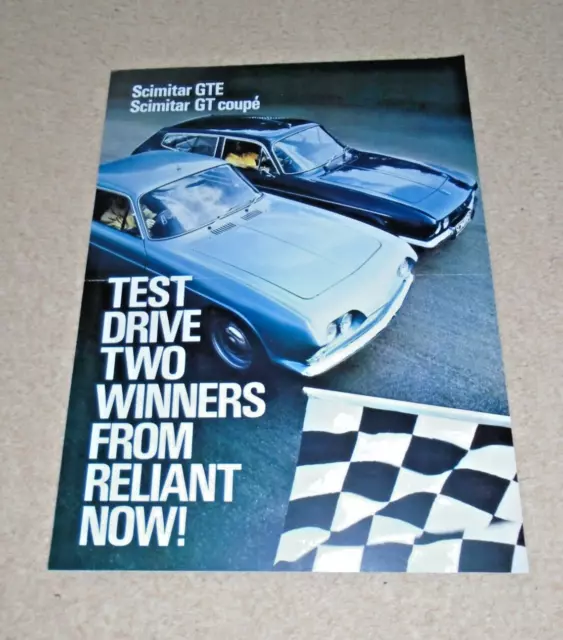 RARE: RELIANT SCIMITAR promotional leaflet - GTE & GT Coupe - MINT CONDITION
