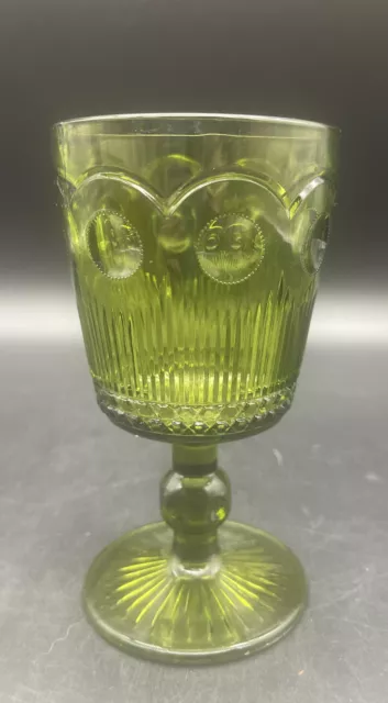 VTG Bartlett Collins Manhattan St. Genevieve GREEN Water Goblet Replacement EUC