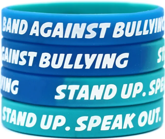 Three Band Against Bullying Wristbands 3 Anti Bullying Silicone Rubber Bracelets 2