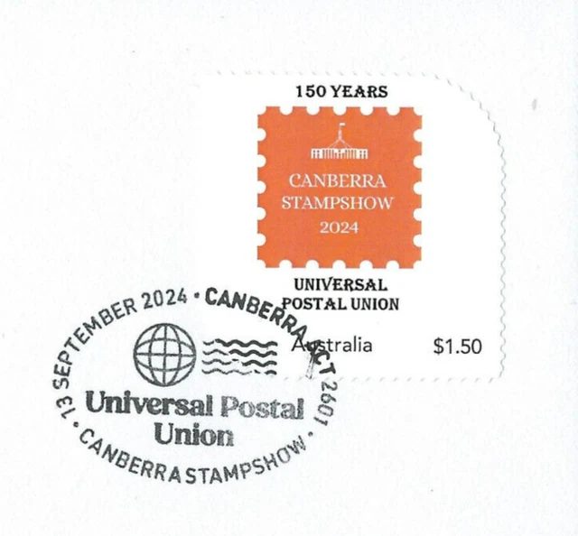 CANBERRA 2024 EXHIBITION UPU Postmark 13 September 2024 MyStamp 150
