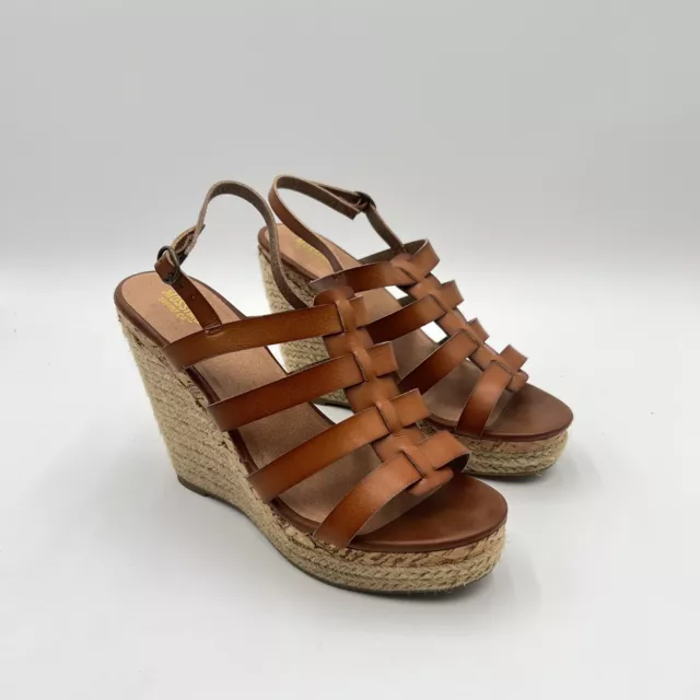 Mossimo Supply Co. Women’s Rope Wedge Strappy Sandals Size 8.5 Brown