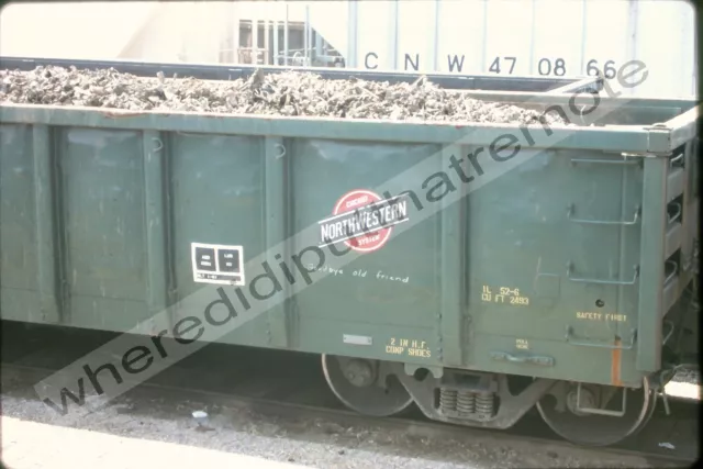 Original Slide Chicago NorthWestern CNW Gondola Proviso ILL 8-95