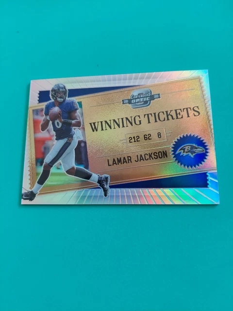 2020 Contenders Optic Lamar Jackson Silver Prizm Winning Tickets #WT4 Ravens