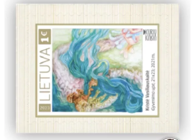 Litauen Lithuania Lietuva  MNH PERSONALIZED STAMP Art 2021 "The river of life"