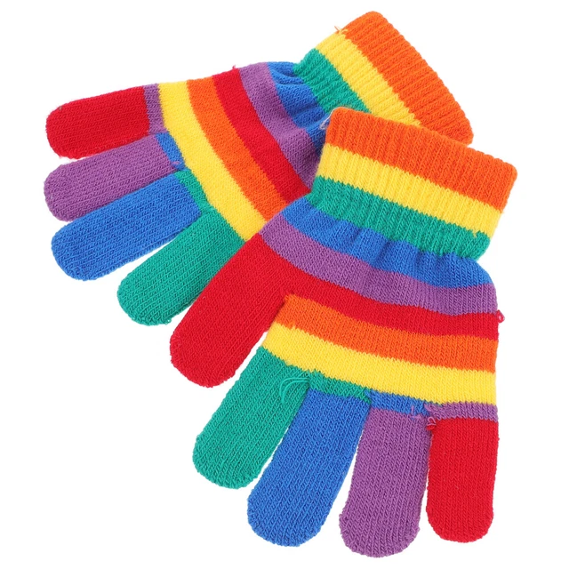 2 paia di guanti bambini invernali caldi guanti invernali colorati bambino