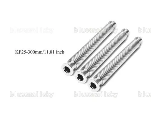3Pcs USA Bellows Hose Metal KF-25 Vacuum Corrugated Pipe Tube 300mm/11.81 inch