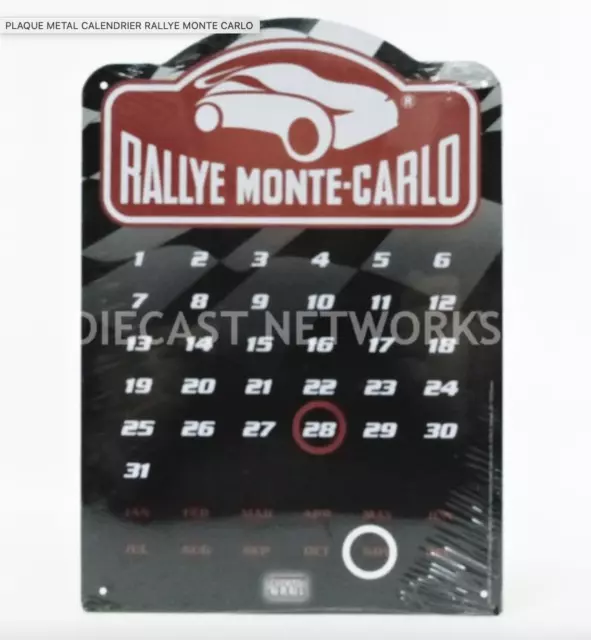 Plaque Metal Calendrier Rallye Monte Carlo dioramax neuf