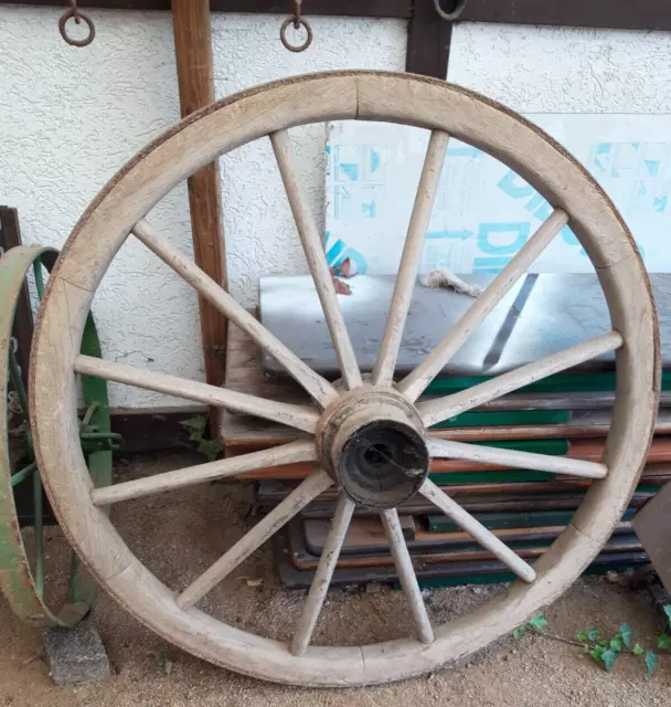 Wagenrad 110cm HOLZ ANTIK LEITERWAGEN KUTSCHE BAUERNHOF Deko