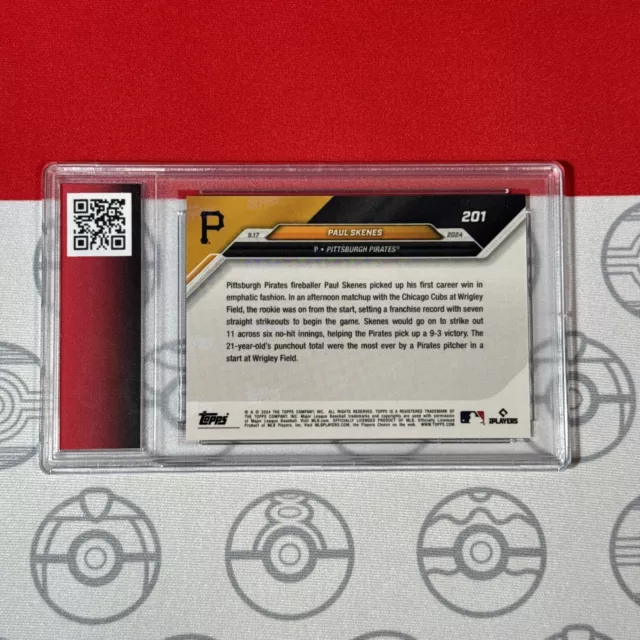 CARTA ROOKIE PAUL Skenes classificata 10 2024 MLB TOPPS NOW 201 RC