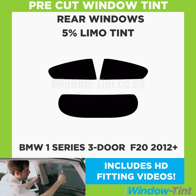 Pre Cut Window Tint for BMW 1 Series 3-Door Hatch  F20 2012+ 5% Limo Black Rear