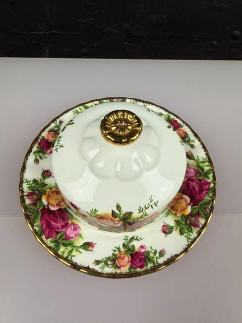 ROYAL ALBERT OLD Country Roses Covered / Lidded Muffin / Butter Dish ...