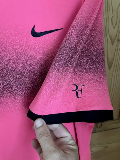 Nike Roger Federer Men's US Open 2016 Premier RF Tennis Polo Shirt Pink XXL 3