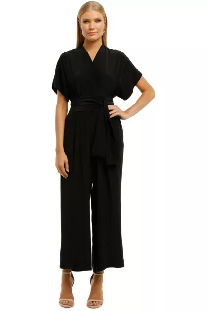 Ginger and Smart Whisper Wide Leg Jumpsuit in Black Size 14 AU