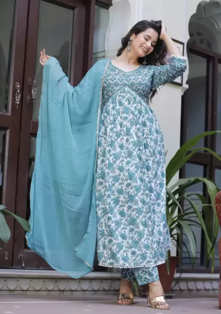 Set di pantaloni Kurti taglio Anarkali Nayra designer bellissimo set di pantaloni Kurta da donna Bollywood