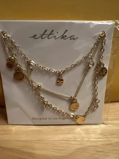 NEW Ettika Layered Gold Plated Necklace