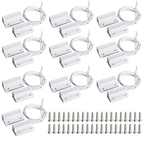 GUUZI 10 pièces Montage en Surface Filaire Porte Fenêtre Magnétique Reed Interru